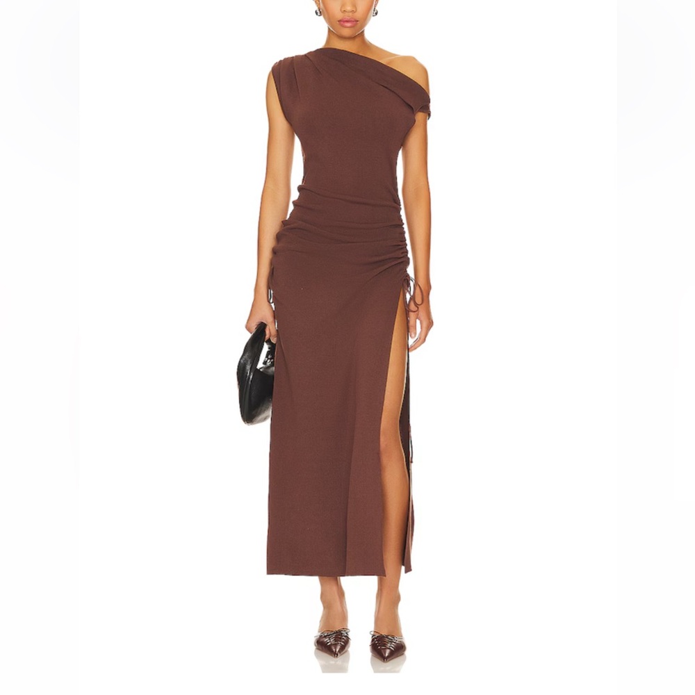 NWT Lioness Chocolate One-Shoulder Dress